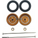 Pro Track Classic in Gold 3/8" O-Ring Drag Wheelie Wheels / H.O. Fronts