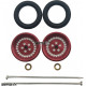 Pro Track Classic in Red 3/8" O-Ring Drag Wheelie Wheels / H.O. Fronts