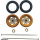 Pro Track Daytona in Gold 3/8" O-Ring Drag Wheelie Wheels / H.O. Fronts