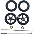 Pro Track Pro Star in Black 3/8" O-Ring Drag Wheelie Wheels / H.O. Fronts