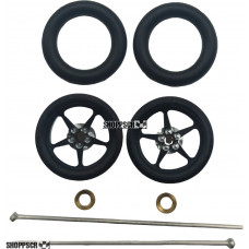 Pro Track Pro Star in Black 3/8" O-Ring Drag Wheelie Wheels / H.O. Fronts