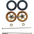 Pro Track Pro Star in Gold 3/8" O-Ring Drag Wheelie Wheels / H.O. Fronts