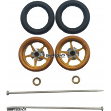 Pro Track Pro Star in Gold 3/8" O-Ring Drag Wheelie Wheels / H.O. Fronts