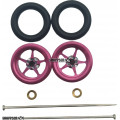 Pro Track Pro Star in Neon Pink 3/8" O-Ring Drag Wheelie Wheels / H.O. Fronts
