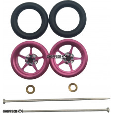 Pro Track Pro Star in Neon Pink 3/8" O-Ring Drag Wheelie Wheels / H.O. Fronts