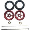 Pro Track Pro Star in Red 3/8" O-Ring Drag Wheelie Wheels / H.O. Fronts