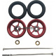 Pro Track Pro Star in Red 3/8" O-Ring Drag Wheelie Wheels / H.O. Fronts