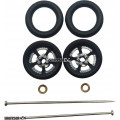 Pro Track Evolution in Black 3/8" O-Ring Drag Wheelie Wheels / H.O. Fronts