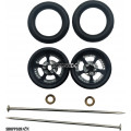Pro Track Evolution in Gray 3/8" O-Ring Drag Wheelie Wheels / H.O. Fronts