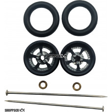 Pro Track Evolution in Gray 3/8" O-Ring Drag Wheelie Wheels / H.O. Fronts