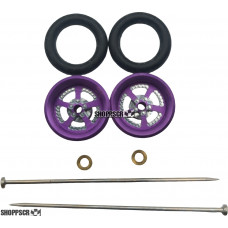 Pro Track Evolution in Purple 3/8" O-Ring Drag Wheelie Wheels / H.O. Fronts