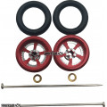 Pro Track Evolution in Red 3/8" O-Ring Drag Wheelie Wheels / H.O. Fronts