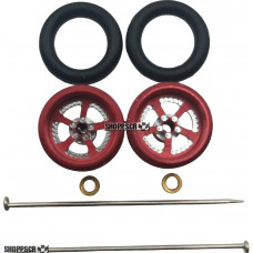Pro Track Evolution in Red 3/8" O-Ring Drag Wheelie Wheels / H.O. Fronts