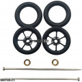 Pro Track Roadster in Black 3/8" O-Ring Drag Wheelie Wheels / H.O. Fronts