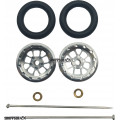 Pro Track Bulldog in Plain 3/8" O-Ring Drag Wheelie Wheels / H.O. Fronts