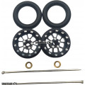 Pro Track Bulldog in Black 3/8" O-Ring Drag Wheelie Wheels / H.O. Fronts