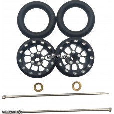 Pro Track Bulldog in Black 3/8" O-Ring Drag Wheelie Wheels / H.O. Fronts