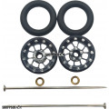 Pro Track Bulldog in Gray 3/8" O-Ring Drag Wheelie Wheels / H.O. Fronts