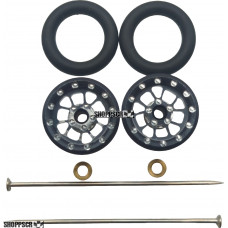 Pro Track Bulldog in Gray 3/8" O-Ring Drag Wheelie Wheels / H.O. Fronts