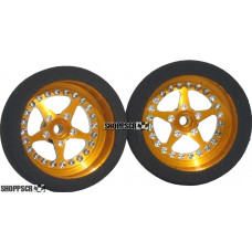 Pro Track Star in Gold 3/4" Foam Drag Front Wheels for 1/16" axle