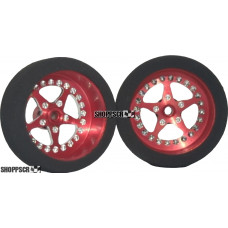 Pro Track Star in Red 3/4" Foam Drag Front Wheels for 1/16" axle