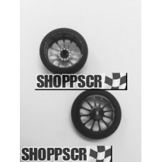 Pro Track Turbine in Black 3/4" Foam Drag Front Wheels for 1/16" axle