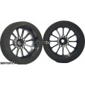 Pro Track Turbine in Black 3/4" Foam Drag Front Wheels for 1/16" axle