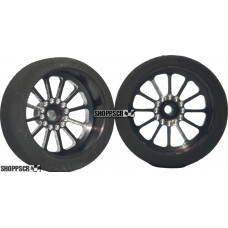 Pro Track Turbine in Black 3/4" Foam Drag Front Wheels for 1/16" axle