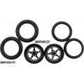 Pro Track Star in Black 3/4" O-Ring Drag Front Wheels for 1/16" axle