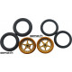 Pro Track Star in Gold 3/4" O-Ring Drag Front Wheels for 1/16" axle