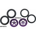Pro Track Star in Purple 3/4" O-Ring Drag Front Wheels for 1/16" axle