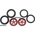 Pro Track Star in Red 3/4" O-Ring Drag Front Wheels for 1/16" axle