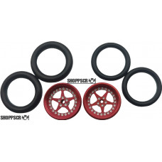 Pro Track Star in Red 3/4" O-Ring Drag Front Wheels for 1/16" axle