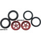 Pro Track Star in Red 3/4" O-Ring Drag Front Wheels for 1/16" axle