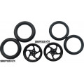 Pro Track Sawblade in Black 3/4" O-Ring Drag Front Wheels for 1/16" axle