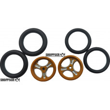 Pro Track Streter in Gold 3/4" O-Ring Drag Front Wheels for 1/16" axle