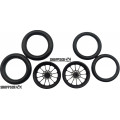 Pro Track Turbine in Black 3/4" O-Ring Drag Front Wheels for 1/16" axle
