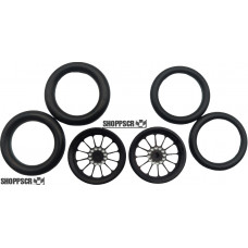 Pro Track Turbine in Black 3/4" O-Ring Drag Front Wheels for 1/16" axle