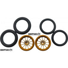 Pro Track Turbine in Gold 3/4" O-Ring Drag Front Wheels for 1/16" axle