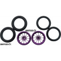 Pro Track Turbine in Purple 3/4" O-Ring Drag Front Wheels for 1/16" axle