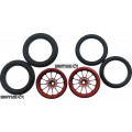 Pro Track Turbine in Red 3/4" O-Ring Drag Front Wheels for 1/16" axle