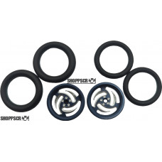 Pro Track Ninja in Gray 3/4" O-Ring Drag Front Wheels for 1/16" axle