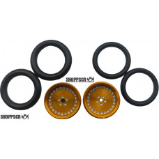 Pro Track Classic in Gold 3/4" O-Ring Drag Front Wheels for 1/16" axle