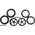 Pro Track Pro Star in Black 3/4" O-Ring Drag Front Wheels for 1/16" axle