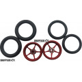 Pro Track Pro Star in Red 3/4" O-Ring Drag Front Wheels for 1/16" axle
