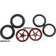 Pro Track Pro Star in Red 3/4" O-Ring Drag Front Wheels for 1/16" axle