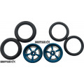 Pro Track Evolution in Blue 3/4" O-Ring Drag Front Wheels for 1/16" axle