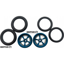 Pro Track Evolution in Blue 3/4" O-Ring Drag Front Wheels for 1/16" axle