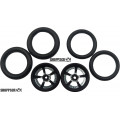 Pro Track Evolution in Black 3/4" O-Ring Drag Front Wheels for 1/16" axle