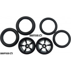 Pro Track Evolution in Black 3/4" O-Ring Drag Front Wheels for 1/16" axle